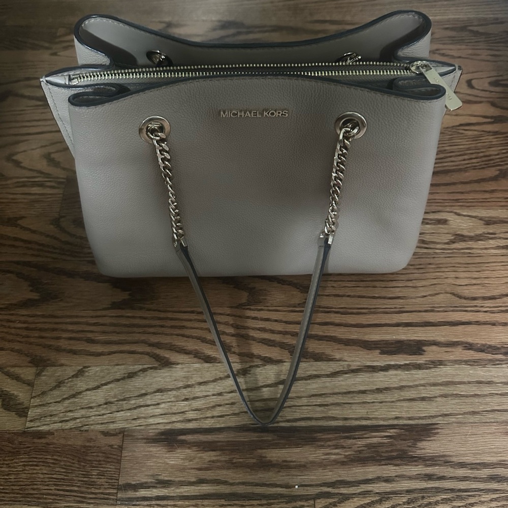 Michael Kors Taupe Tote with Gold Accents